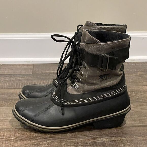 Sorel Winter Fancy Lace II Womens Size 11 Gray Black Waterproof Boots NL2125-011 - Picture 3 of 13